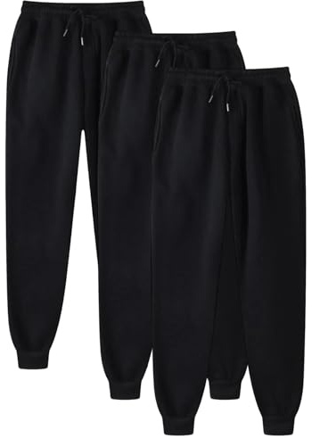 DENGJIAMY Jogginghose für Herren, 3er-Pack, Fitnessstudio, athletische Hose, Herrenhose, solider Kordelzug, elastische Sporthose, trendige Workout-Sweathose, Multipack