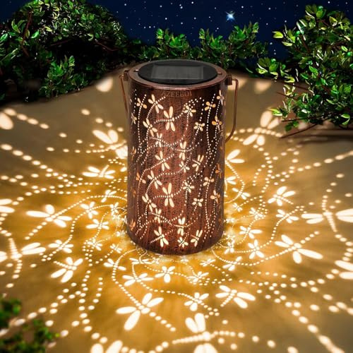 Garden Ornaments Outdoor Solar Lanterns, Colored Garden Solar Lights with Sunflower Butterfly-Birthday Gifts for Women,Mothers Day Gifts, Waterproof Solar Garden Lights for Patio Lawn Yard Decor
