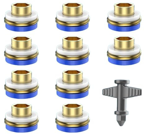 Lot de 10 rondelles d'étanchéité en laiton pour robinet - Interfaces universelles - Étanches - Joints de portail, tuyaux de plomberie, bouchons de valves étanches