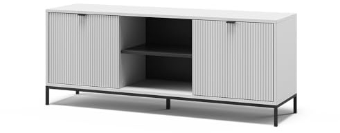 Vicco Tablero bajo Eliza, Blanco, 150 x 60 cm con 2 Puertas, Apto como Mueble bajo para TV para Dispositivos de hasta 65 Pulgadas