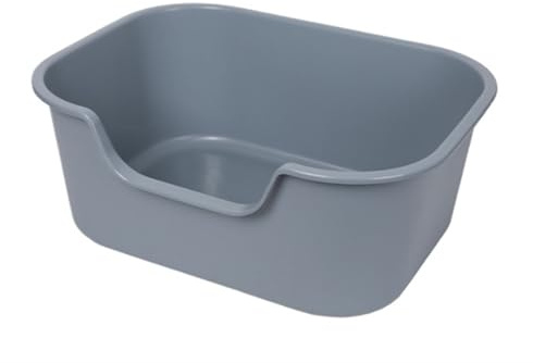 Maison de Toilette Bassin Portatif pour Animaux De Compagnie, Bac À Litière pour Chaton Anti-éclaboussures pour Petits Chatons, Lapins(Grey)