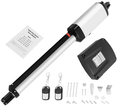 50W Drehtorantrieb mit 2 Fernbedienungen, 300KG Flügeltorantrieb Geeignet Elektrisch Torantrieb Flügeltorantrieb Automatischer Toröffner für Maximal 5.5M Torlänge, Geringeres Rauschen