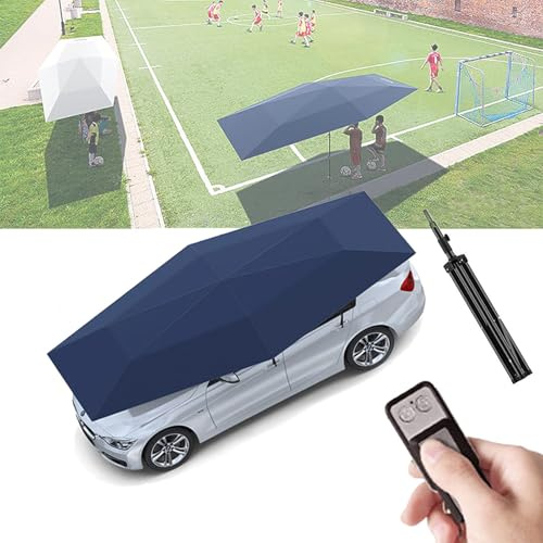 Toldo automático para cochera – Paraguas plegable 2 en 1 para exteriores con control remoto y soporte de batería móvil, funda duradera y versátil para uso en exteriores
