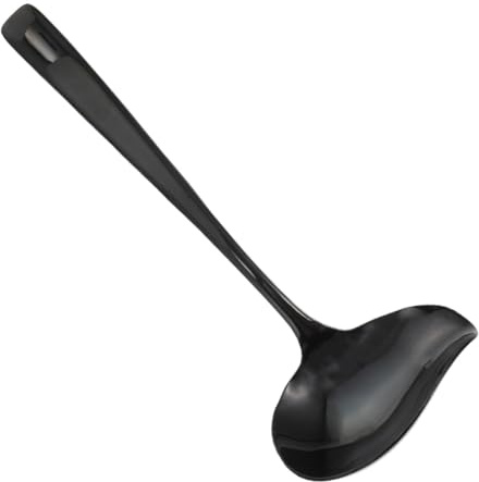 JECOMPRIS Cucchiaio da Salsa in Acciaio Inox Becco d'Anatra Manico lungo Facile da Pulire Utensile da Cucina per Condire e Servire
