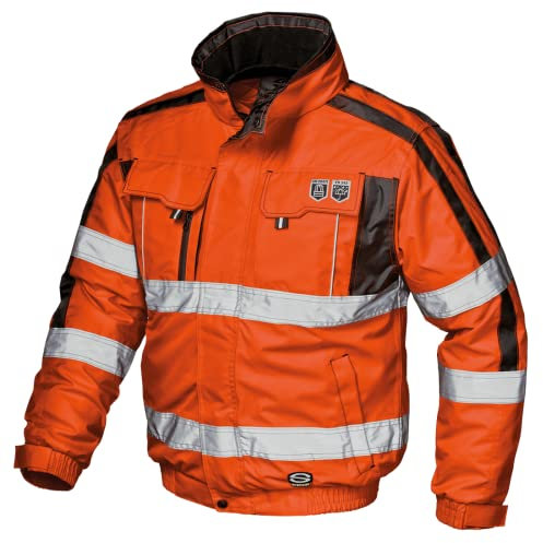 SIR SAFETY SYSTEM Jacke Contender MC4125H14X - 4 in 1 Warnschutzpilotenjacke - Größe 4XL - Hi-Vis Orange - mit 100% Polyurethan beschichtetem Polyester