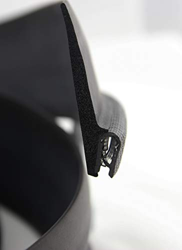 SMI-Dichtungsprofil DF12 für 1-2mm PVC mit Stahleinlage/EPDM Moosgummi selbstklemmend ohne Kleber - Kantenschutz mit Fahne oben Dichtung, Kantenschutzdichtprofil für Auto, Kofferraum (3 m)