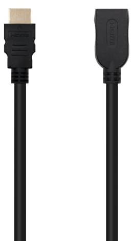 Cable HDMI 2.0 PROLONGADOR 1.0 M Negro, Soporta 4K, 3D y Audio Digital, Ideal para conectar Dispositivos de Video y Sonido.