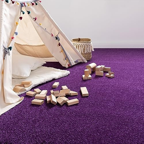 Steffensmeier Teppichboden Cambridge Young Meterware | Auslegware für Kinderzimmer Wohnzimmer Schlafzimmer | Lila, Größe: 400x700 cm