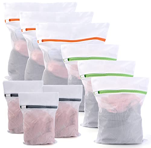 Kaycolin Wäschenetz für Waschmaschine 9 Stück Wäschebeutel Wäschenetze, wäschesack Waschmaschine Laundry Bag, Geeignet für Mäntel, Pullover, Hemden, Socken, Jeans, Plüschtiere usw, Grau,grün