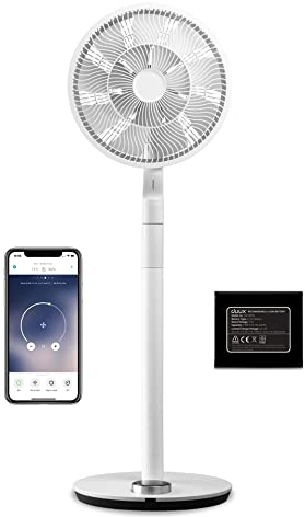 Duux whisper Flex Ultimate Blanc - Ventilateur sur pied - Ventilateur silencieux sur pied avec mode nuit et minuterie - Contrôle télécommande et smartphone - Batterie incluse