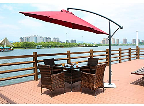 M-TOP Ampelschirm Platten Sonnenschirm Gartenschirm Höhenverstellbar Balkon Kurbelschirm GroB 300 cm Marktschirm Terrassenschirm Gartenschirm Uv Schutz Rund Gestell Wasserdicht Aluminium Ständer