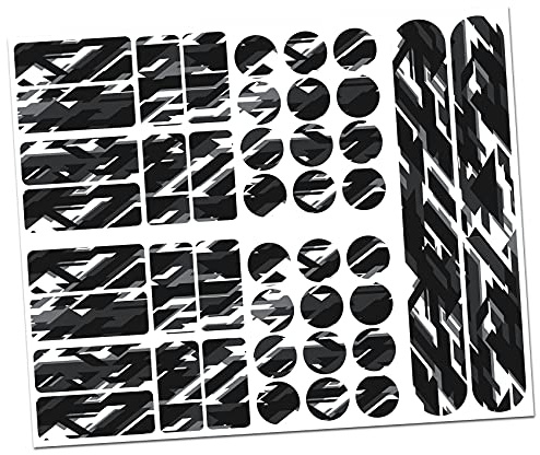 Finest Folia - Set da 34 pezzi di pellicola protettiva per telaio di bicicletta, adesivo MTB BMX, protezione per la catena, pellicola protettiva per vernice R159 R160 (19 Future Bianco)