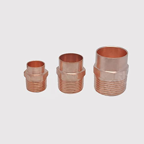 VVW&LIU 1/4' 1/2' 3/4' 1' Male x 5/8' 7/8'9/8' Solder Socket Cup Copper End Feed Connector Coupler Plumbing Pipe Fitting Adapter,1/2