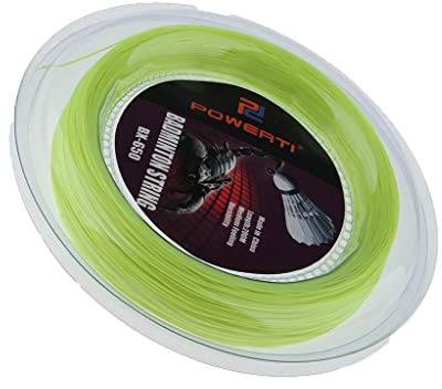 Easnea Bobine de cordes professionnelles pour raquette de badminton/tennis – 200 m,jaune fluo,NFL04404