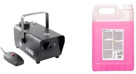 BOOMTONE Machine à fumée F400 noir & Ibiza SMOKE5L-HD Liquide à fumée haute densité