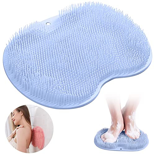 Tapis de massage antidérapant en silicone pour le dos - Nettoyeur de massage avec ventouses antidérapantes - Exfoliant pour le dos