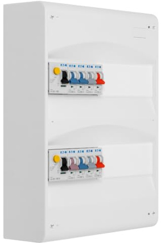 EATON - Tableau 2 rangées pré-équipé 1 inter. diff. 63A + 1 inter. diff. 40A + 8 disjoncteurs