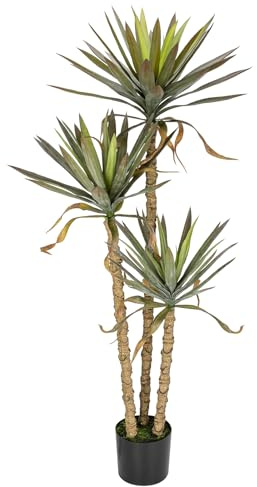 Briful 5 Ft Tall Artificial Plants Fake Yucca Palm Tree Faux Agave Plants Decorative Artificial Plants House Plant for Living Room Home Office Decor Indoor Outdoor