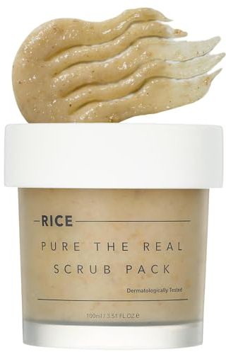 THANKYOU FARMER Rice Pure The Real Scrub Pack 100ml - Wärmendes Peeling-Gesichtsscrub, koreanisches Peeling mit koreanischem Reis, Kleie und Mehl