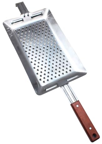 OUNONA Spaetzle Maker and Spaghetti Strainer 2-Piece Stainless Steel Noodle Press Set Wood Handle Heat Resistant Non-Slip Kitchen Tool Uniform Pasta Board Home Kitchen Accessory