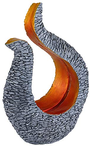 GLOBO Solarleuchte Gartendeko Solar Skulptur Steinoptik Solarlampe Design Gold, grau, LED warmweiß, LxBxH 23,5x11x34,5 cm, 2er Set