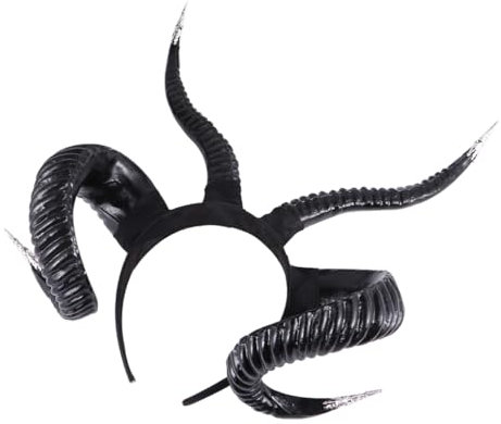 LIFKOME Simulation Goat Horns Hairband Comfortable Halloween Headband for Cosplay and Party Decor