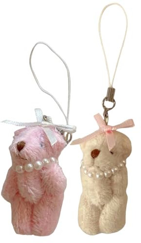 BWANGIAO 2er-Pack Kreativer Bären-Handyanhänger, Bären-Taschenanhänger, multifunktionales Taschenzubehör, Handyanhänger, geeignet für den Alltag und Partys