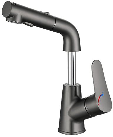 Shower Head Badarmaturen, Waschbecken-Wasserhahn mit herausziehbarer Brause, 360° drehbar, anhebbar, 3 Modi, herausziehbarer Bad-Wasserhahn, Küchenspüle-Wasserhähne, Waschtisch-Mischbatterie,