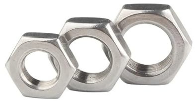 M6 M8 M10 M12 M14 M16 M18 M20 M22 M24 DIN439 GB6172 Dünne Sechskantmutter 304 Edelstahl Sechskantmutter Metrisches Gewinde(M10x1(teeth) 2pcs)