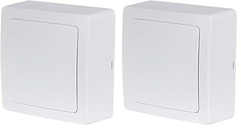 DEBFLEX Interrupteur va et vient - Prises electriques Standard - Prise extra plate - Prise murale - Interrupteur va et vient sans Fil - Prise murale - Gamme Blok - Sortie De Cable Blanc (Lot de 2)