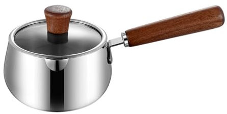 XYUERU Olla de Leche de Acero Inoxidable, Olla Antiadherente con Tapa, Olla de Acero Inoxidable, ollas de Leche pequeñas con Tapa y asa, Cacerola