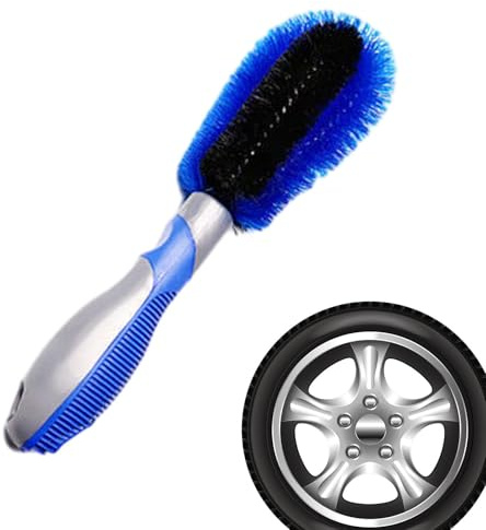 Car Rim Brush – Setole Raggi, manico ergonomico lungo | Spazzola angolare con manico ampio per il lavaggio di cerchioni, ideale per auto berline e motore