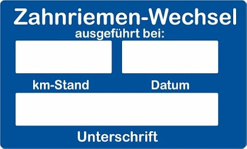 Aufkleber Zahnriemen Wechsel 150 Stück