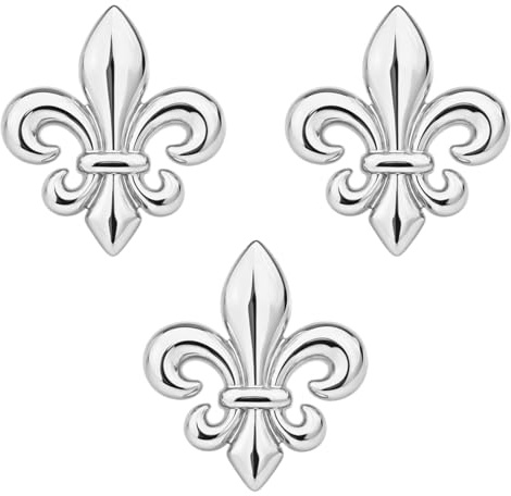 Lot de 3 Pin's Fleur de Lys | Broche Classique et Elégante | Pins Argenté Cadeau Epingle de Mariage pour Homme | Épinglette France Patriote
