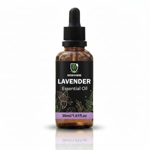 Mystery Of Nature Lavender Essential Oil 30ml, 100% Pure Lavender Essential Oils for Diffusers for Home, Air Freshener Diffuser Oil with Glass Dropper, Aromatherapy & DIY Home