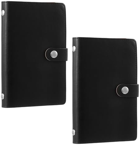 2 álbumes de fotos de 4 x 6 pulgadas, con cubierta de piel, mini álbum de fotos de viaje de 4 x 6 pulgadas, capacidad pequeña, 50 bolsillos para familia, boda, aniversario, vacaciones (negro)