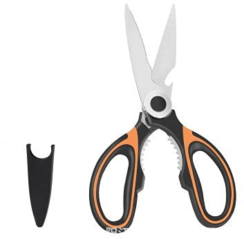 KXQYIKYI Kitchen Scissors, Multifunctional Kitchen Scissors Stainless Steel Cutting Knife for Fish Chicken Chef Device Gadget Tools Accessories Open Bottle (Color : RED)
