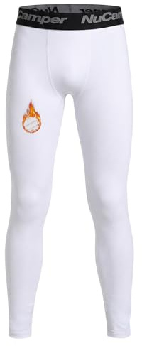 NuCamper Leggings Térmicos para Niños de Invierno, Pantalones de Compresión para Niños Tights Legging Mallas de Compresión de Secado Rápido Ropa Interior para Correr Fútbol Atlético y Baloncestom