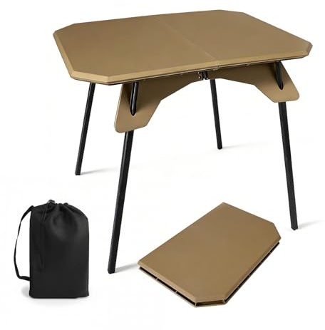 Mingfuxin Outdoor Foldable Camping Table, Portable Lightweight Picnic Table with Height Adjustable Legs Collapsible & Carry Bag Dining Table for Kitchen Garden Beach Fishing BBQ Indoor Outdoor