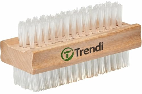 Wooden Nail Brush, Double-Sided Nail Scrubbing Brush with Firm Bristles, Set of 2