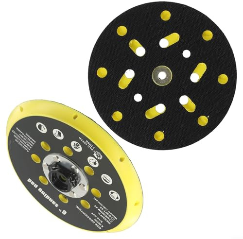 Almohadilla de disco de lijado de 6 pulgadas con 17 agujeros | Almohadilla de respaldo de lijadora de plástico compatible con RO1 | BO6030 | BO6040 | ES150 | ET2 | ETS 150 lijadoras orbitales | rosca