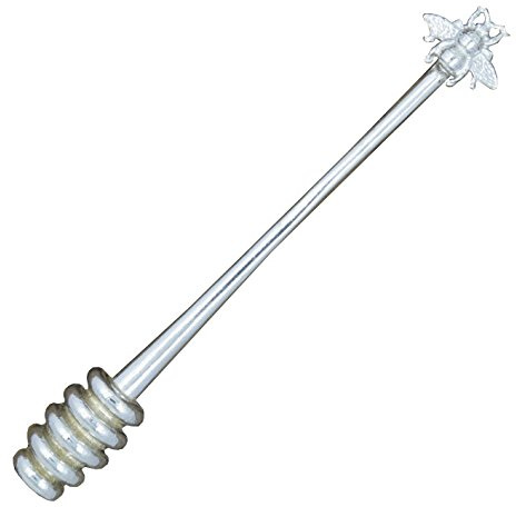 Cuillère à Miel Abeille, Faite à la Main en Etain - Fabrication Francaise, 15cm de long.