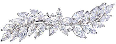 EVER FAITH Damen Elegante Zirkonia Blume Tägliche Haarspange Clear