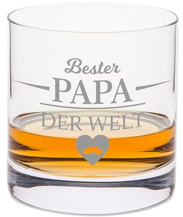 GRAVURZEILE Leonardo Whiskyglas mit Gravur - Bester Papa der Welt - Geschenke für Whiskyliebhaber Vater - Geschenk für Papa zum Vatertag Geburtstag Weihnachten - Geschenke für Männer - Einzelglas