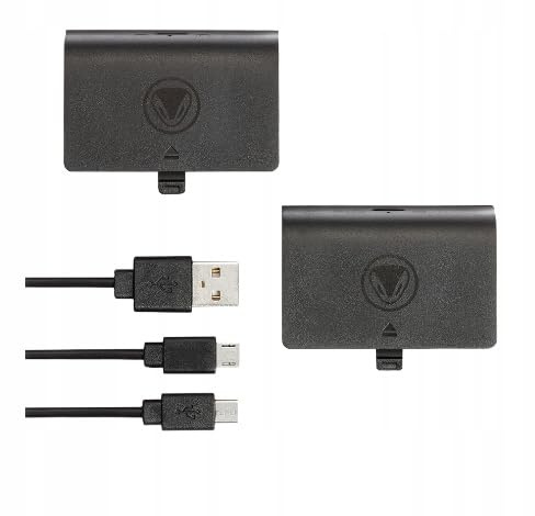 Snakebyte Xbox Battery Kit - Negro - 2 baterías recargables para mandos de Xbox One a 800mAh, Comp. Twin Charge X y todos los gamepads, Incl. Cable de Carga Micro USB - 2m
