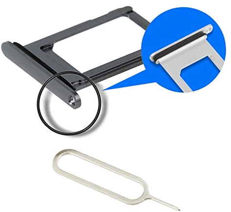 MMOBIEL SIM Card Slot Tray Holder Replacement Compatible with iPhone XR - 6.1 inch - 2017 - Incl. Rubber Gasket and Sim Pin - Black