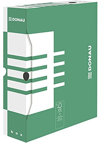 DONAU 7660301FSC-06 arkivlåda av återvunnen kartong, 20-pack, A4/80 mm/B ryggbredd, grön