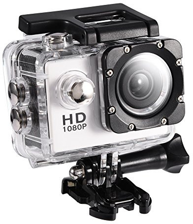 Topiky Action Camera 4K Waterproof 30m Outdoor Sports Video DV Camera 1080P Full HD LCD Mini Camcorder with 900mAh Rechargeable Batteries and Mounting Accessories Kits(White)
