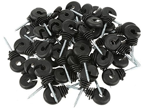 Weidezaun Ringisolatoren 9cm 50 Stück/Satz Schwarz Einschraubring Isolatoren Elektrozaun Zubehör für Holzpfosten