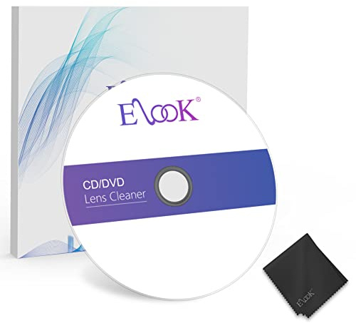 Elook CD Player Cleaner, Laser Lens Cleaning Disc for CD/VCD/DVD Player,Included Microfiber Cloth.